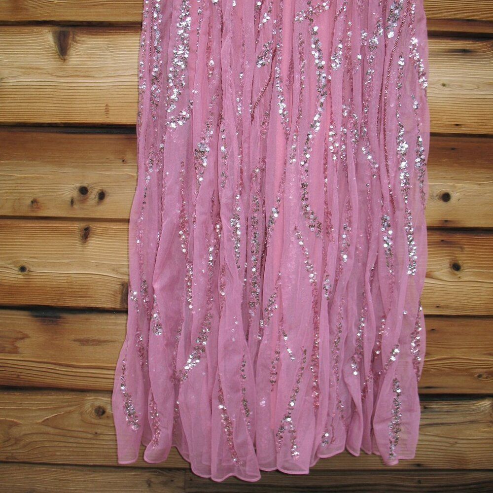 NWT Mac Duggal 5445 Pink Cap Sleeve Embellished Evening Gown - Picture 8 of 12